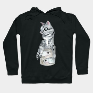 Cat on a can Hoodie